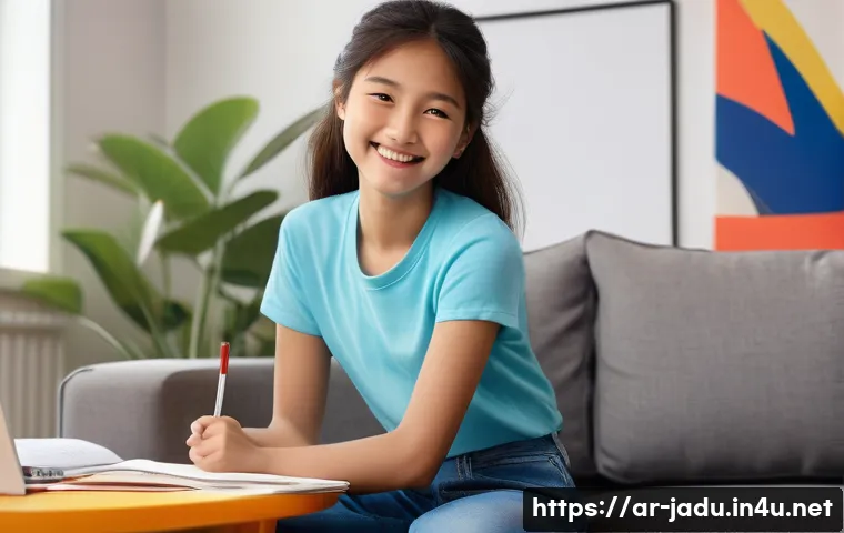 안녕자두야의 유머 코드 분석 - A vibrant, full-body animated illustration of Jadoo, a lively and spirited 10-year-old Korean girl, ...